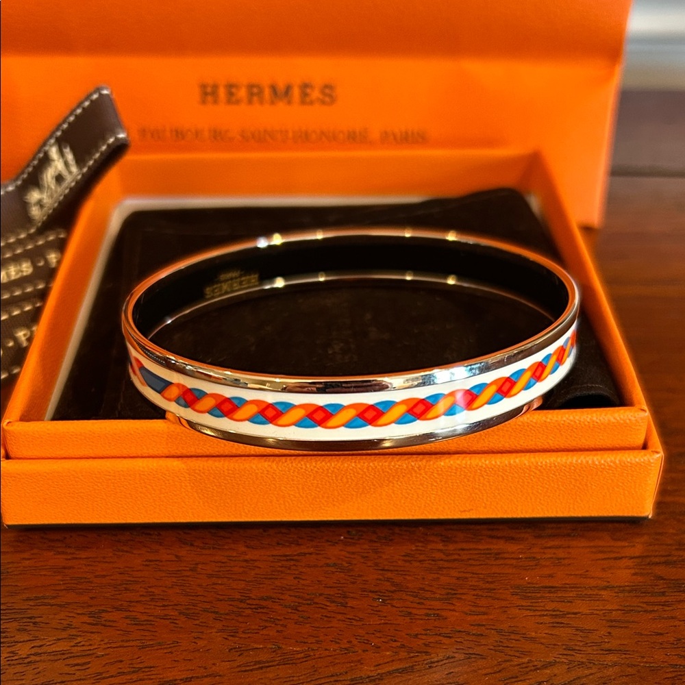 Hermes Vibrant Orange and Blue Bracelet